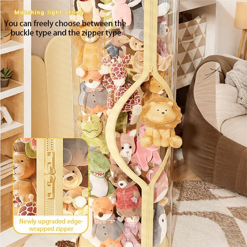 Transparent Doll Storage Box Plush Toy Organization Toy Storage Tube DIY Zipper Bins Kid Christmas Gift Children's Toy Organizer Oasis Select