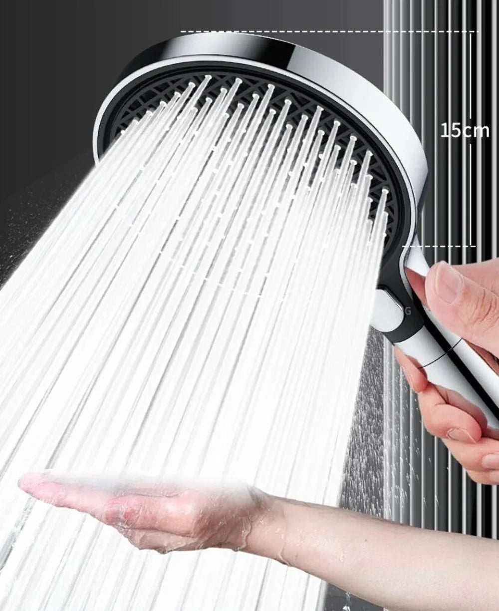 150MM Big Pane 3 Modes Pressure Boost Shower Head With Filter Adjustable Shower Nozzle Massage Shower Bathroom Accessory Oasis Select