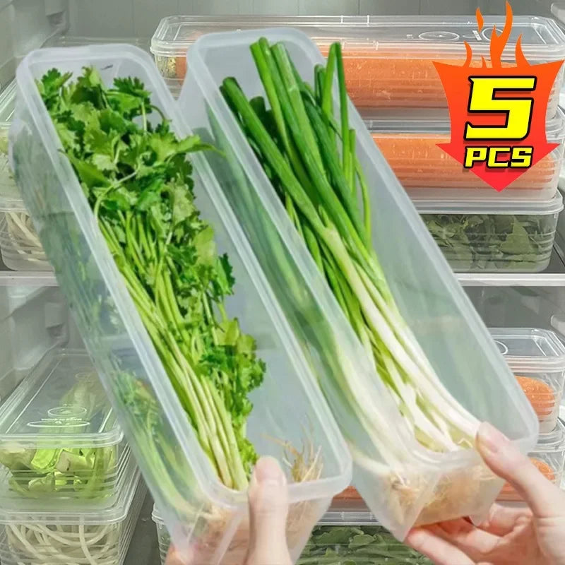 Fresh Box Refrigerator Storage Boxes Scallions Food Container with Lid Cold Crisper Sealed Kitchen Fresh Fruit Fridge Organizer Oasis Select