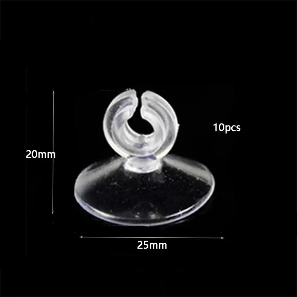 10pcs Soft PVC Aquarium Sucker Clear Multi-specification Fish Tank Suction Cup Strong Adsorption with Hook Air Hose Clamp Wire Oasis Select 25mm