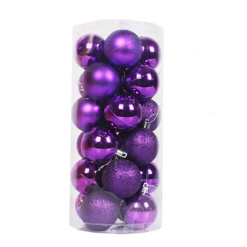 24pcs 3cm Christmas Balls Christmas Tree Ornaments Ball Xmas Hanging Tree Pendants Home Party Christmas Tree Decor New Year Gift Oasis Select Purple