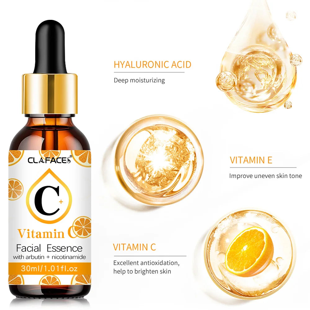 Vitamin C essence removes dark spots, whitens, moisturizes, resists aging, wrinkles and tightens skin care cosmetics 30ml Oasis Select