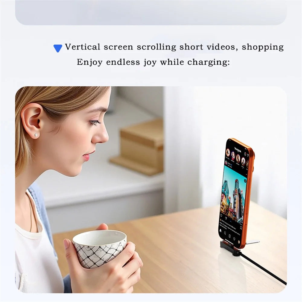 1.5M Folding Bracket Data Cable USB A Type C To Type C Charging Cable 65W Fast Charging Three Fold Holder Data Transmission Oasis Select