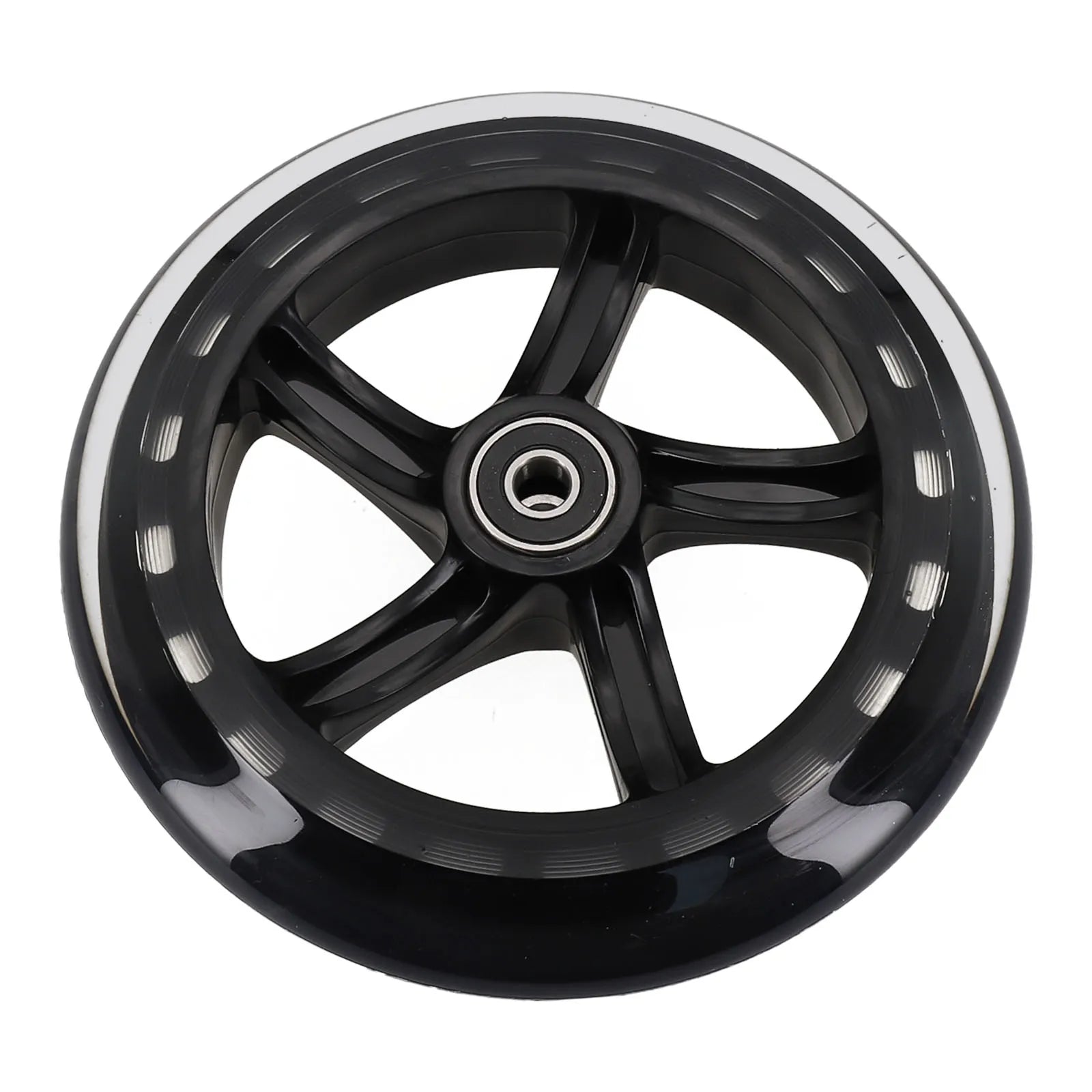 Wheel Scooter Wheel 6 Inch 6In Wheel Accessories No Noise No Slip Push/Kick/Stunt Replacement Scooter Front Wheels Oasis Select Black transparent