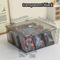 1pc Multifunctional Transparent Black/Transparent Acrylic Card Storage Box with 9 Compartments That Can Hold Over 1500 Postcards Oasis Select translucent black
