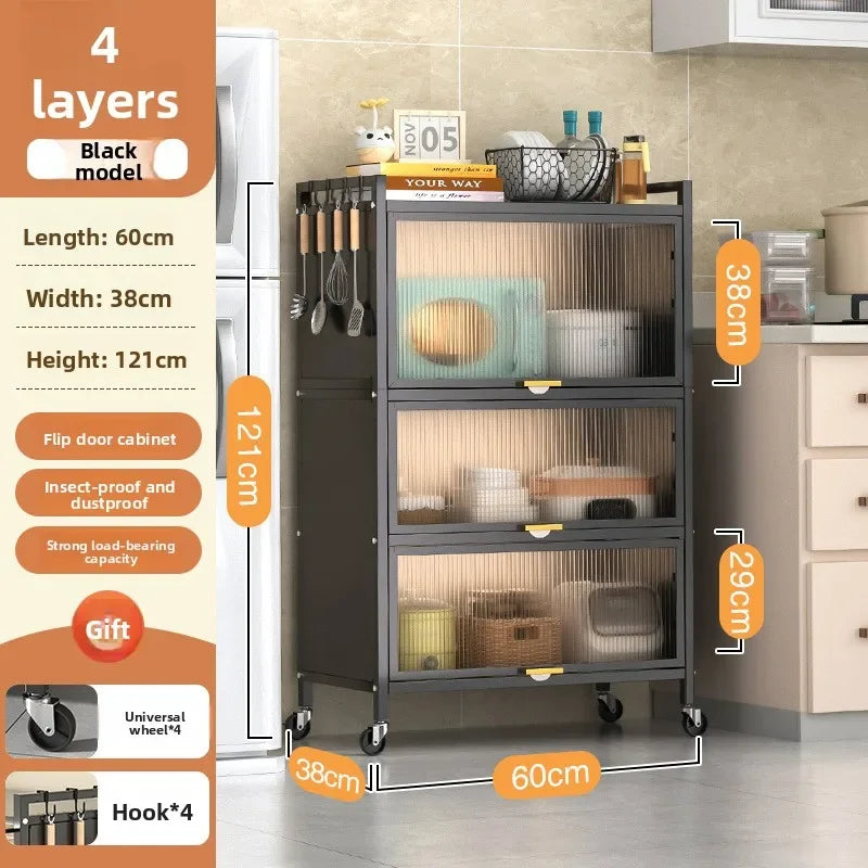 Shelves Floor-to-ceiling multi-layer household cupboards Storage cabinets Against the wall Side cabinets Storage cabinets Oasis Select Black 38-60-4-3