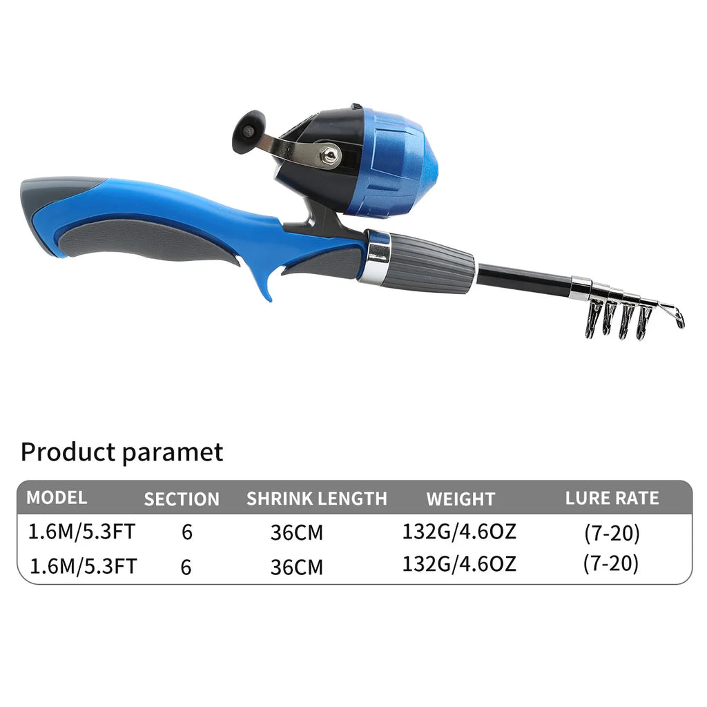 Children's Fishing Rod Beginner Fishing Rod Set Pig Mouth Wheel Belt Line Fishing Gear Set Oasis Select