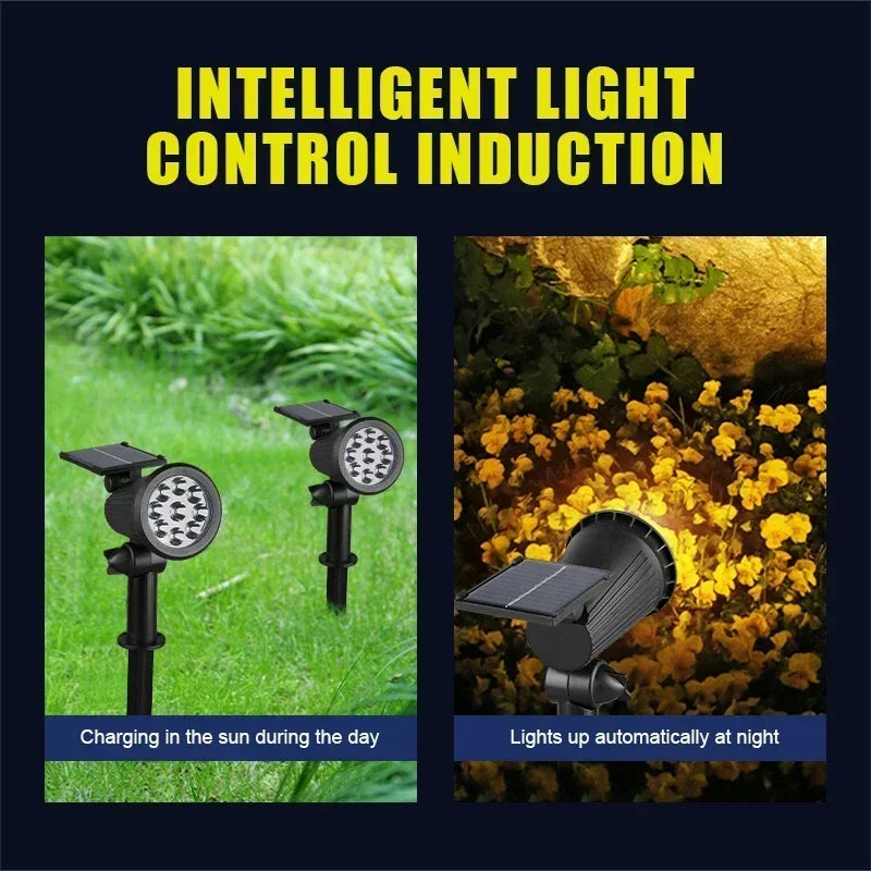 Solar 9-LED Spotlight IP65 Waterproof Landscape Garden Light