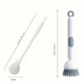 2pcs Heavy-Duty Dish Cleaning Brush Set with Detergent Dispenser - Rotating Scrubber & 2 Long Reach 90° Cup Brushe Oasis Select Light Grey