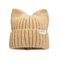 Cat Ear Knit Beanie Hat – Faux Fur Winter Cap for Women