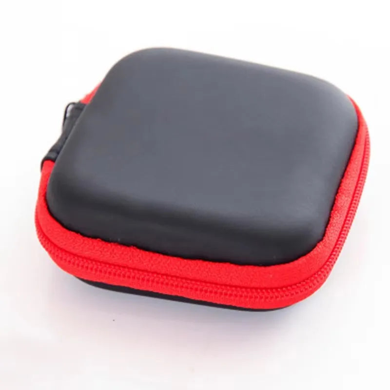 1/3Pcs Zipper Storage Bag For Wired Earphone Data Cable Mini Portable Small Square Bag For AirPods Key Money Bag Protector Case Oasis Select 1pcs Red