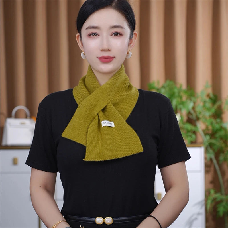 Women's Winter Knit Crossover Scarf – Warm Neck Collar