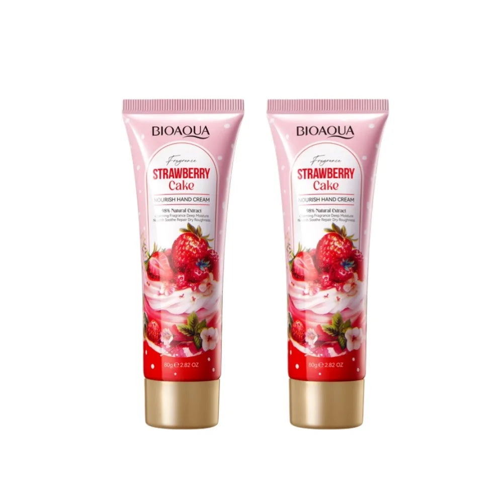 BIOAOUA Strawberry Cake Hand Cream 80g – Deep Hydration
