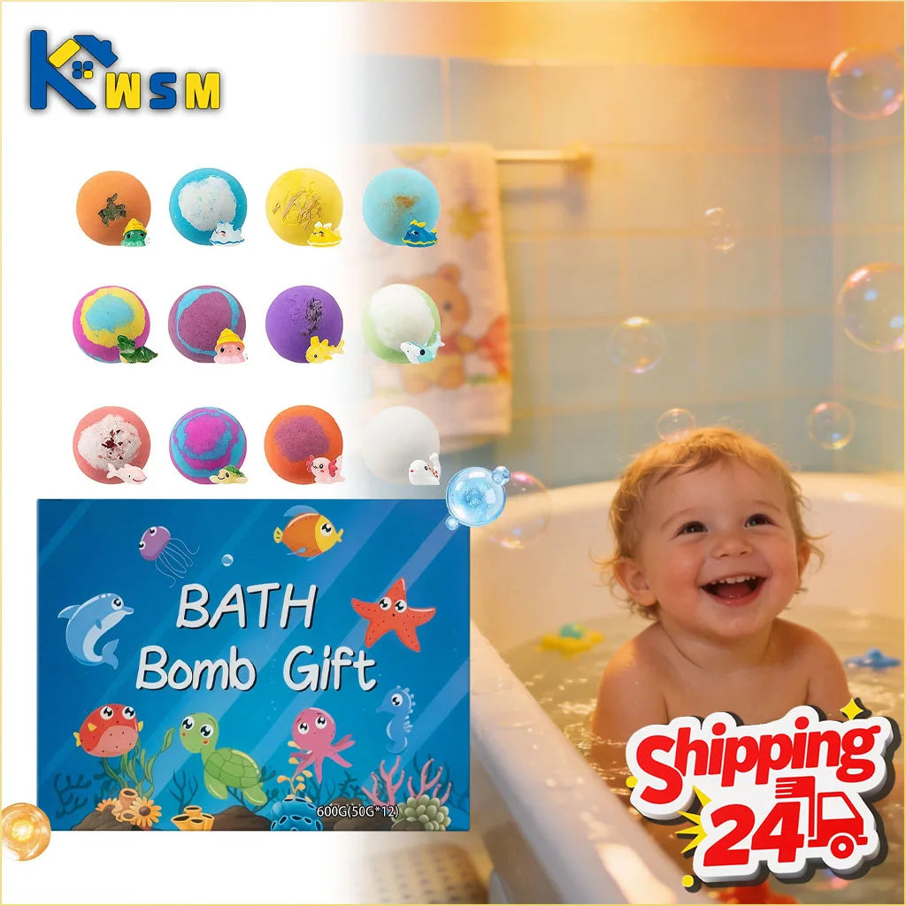 Kids Bath Ball Set Surprise Bubble Bath for Moisturize Creative Home Bath Accessories Funny Gift for Children Oasis Select