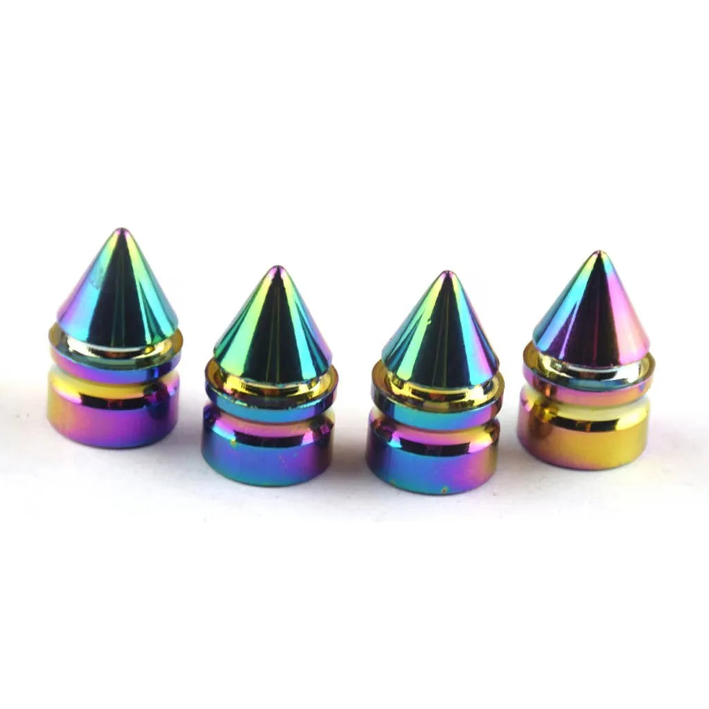 Automobile, motorcycle, conical tower shaped aluminum alloy valve cap, colored valve cap, pointed cap Oasis Select 4pcs 7