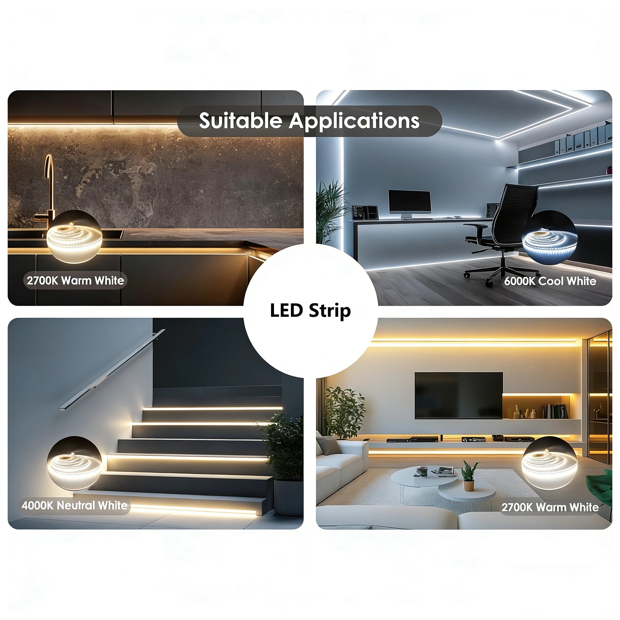 LED Room Light 12V 5V 24V LED Strip Light Ribbon LED 12V 24V 5V SMD 2835 LED Strip cabinet lighting Decor For Room Oasis Select