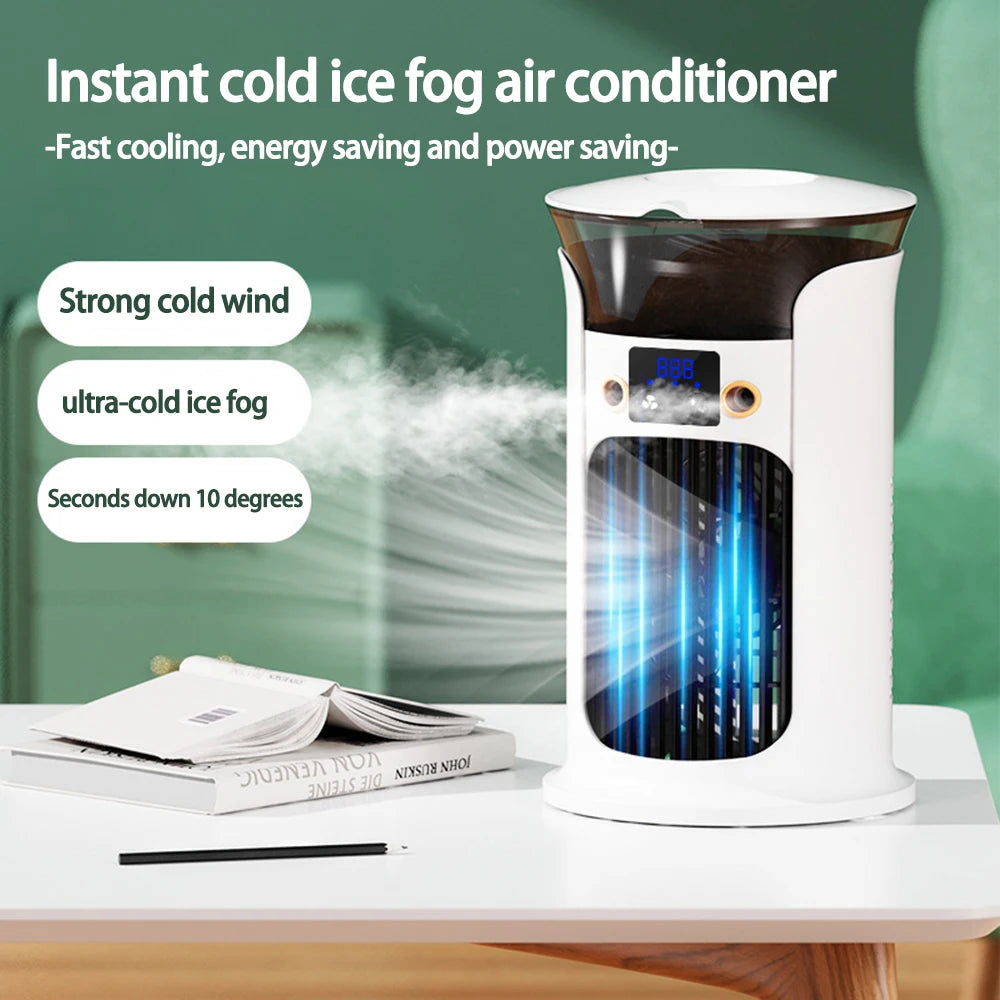 USB Mini Air Cooler Fan | Misting, Humidifier & Night Light Portable Misting Fan Oasis Select