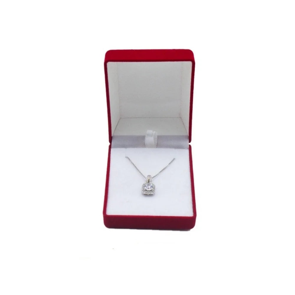Square Velvet Necklace Box – Pendant Gift & Display Case