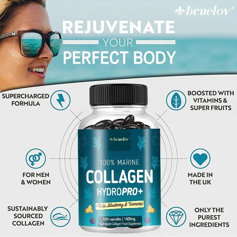 Hydrolyzed Marine Collagen Capsules – Skin, Hair & Nail Support
