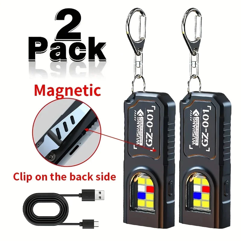 Mini COB LED Keychain Flashlight | USB-C Rechargeable, IPX6