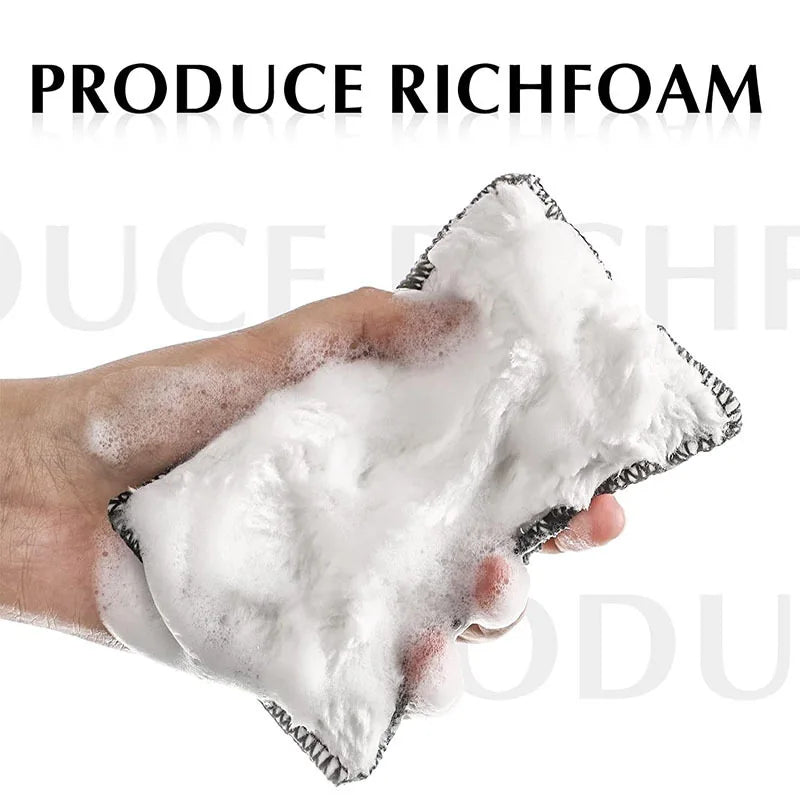 2-10Pcs Soft Double Side Microfiber Scrubbing Sponge Car Leather Cleaning Microfiber Towel Wax Sponge Auto Detailing Tools Oasis Select