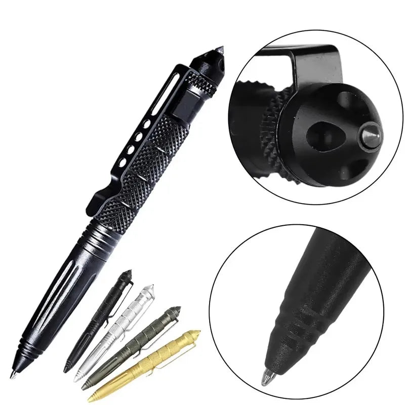 1/2pcs High Quality Metal Military Tactical Pen School Student Ballpoint Pens Emergency Glass Breaker Self Defense Supplies Oasis Select