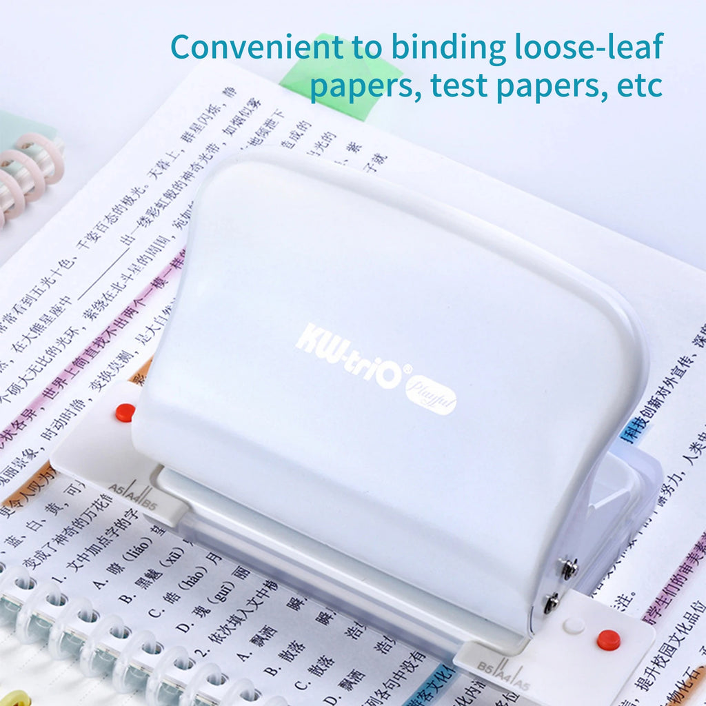 10-Hole Paper Punch Handheld Metal Puncher Support Multiple 20/26/30 Hole Punching 10 Sheet Capacity for A4 A5 B5 Notebook Oasis Select
