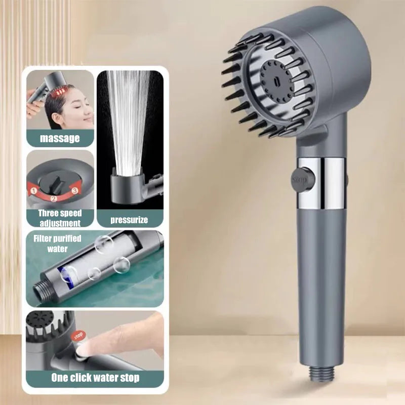 Head massage showerhead one click water stop filter for shower heads bathroom accessories knobs showers parts fixture home Oasis Select