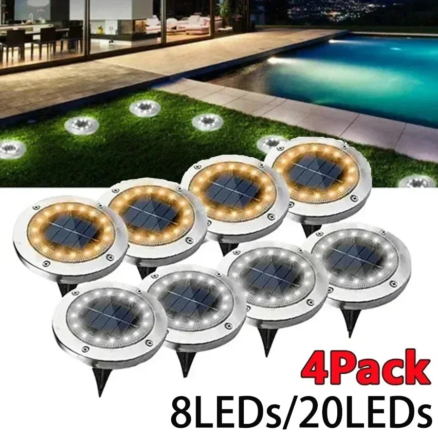 Outdoor Solar Ground Light Waterproof Garden In-ground Pathway Light Solar Landscape Light for Lawn Yard Deck Patio Walkway Oasis Select