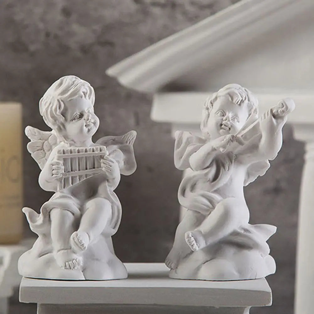 Mini Cupid Figurines Plaster Sculpture Greek Mythology Statue Nordic Style Angel Gypsum Portraits Desktop Ornament Oasis Select