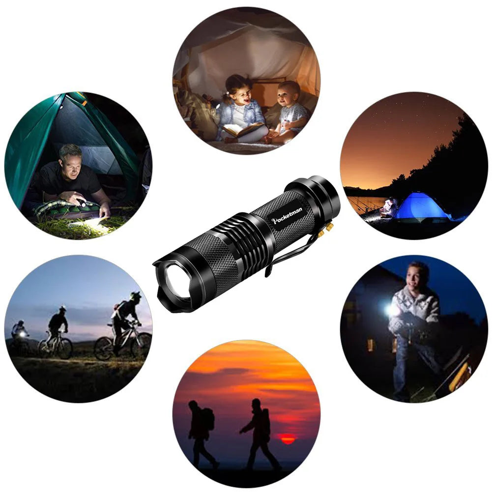 POCKETMAN Zoomable LED Flashlight 2000LM | 3 Modes, Waterproof