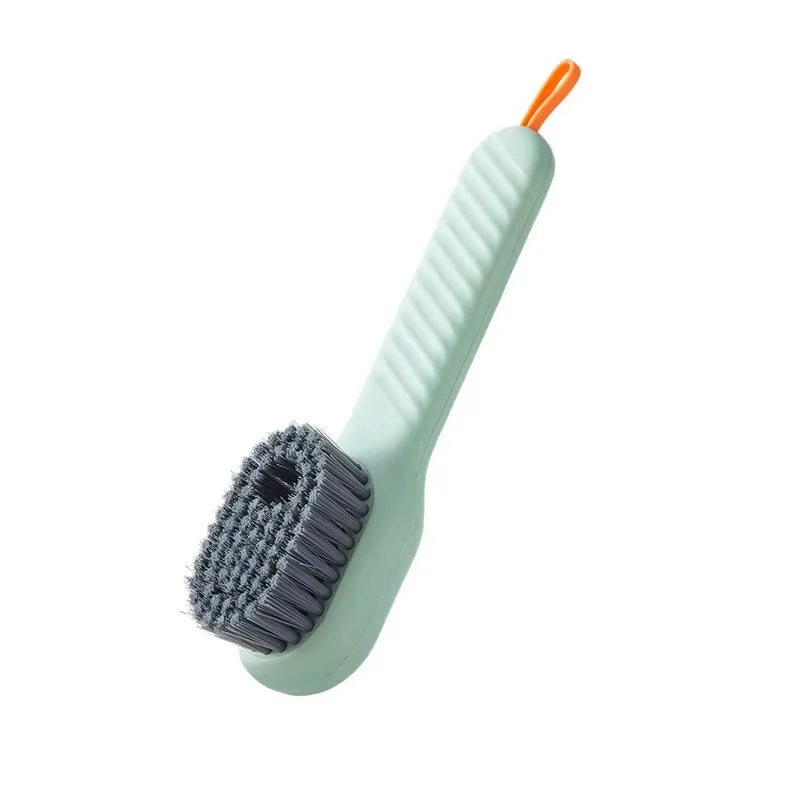 1/2pcs Shoes Brush Automatic Liquid Discharge Multifunction Press Out Shoes Cleaner Soft Bristles Clothes Brushes Cleaning Tool Oasis Select green