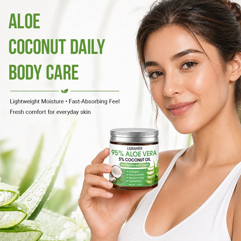 95% Aloe Vera Body Cream – Coconut Oil & Niacinamide | 30g