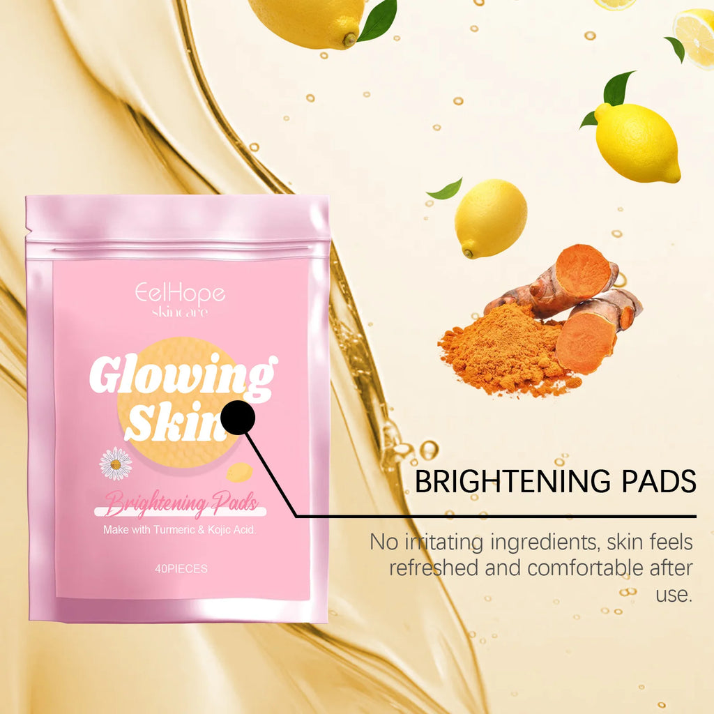 Eelhope Turmeric Kojic Acid Cleansing Pad Moisturizing Dry Improve Darkening Skin Shrink Pores Oil Control Face Exfoliating Pads Oasis Select