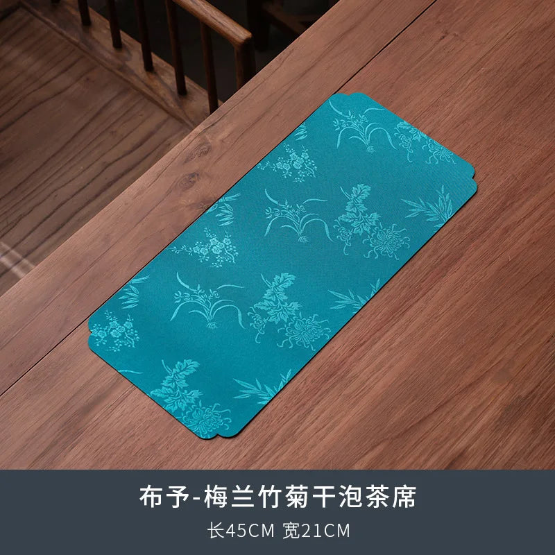 Dry Tea Mat Double-sided Waterproof Tea Flag Tea Towel Tea Table Mat Chinese Zen Style Cloth Mat Teapot Mat Tea Set Oasis Select Tea Mat