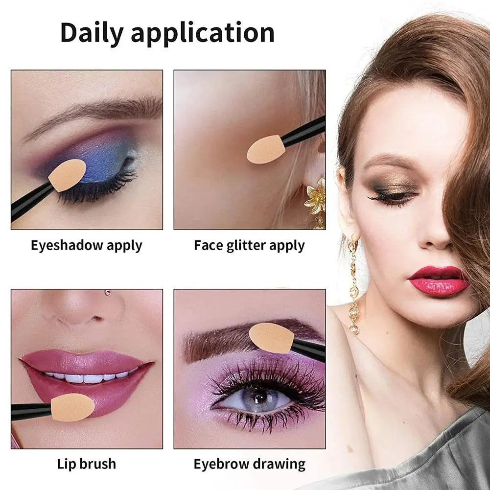 Disposable Eyeshadow Sponge Applicator Sticks – 10 Pcs/Pack Eye Makeup Applicator Oasis Select