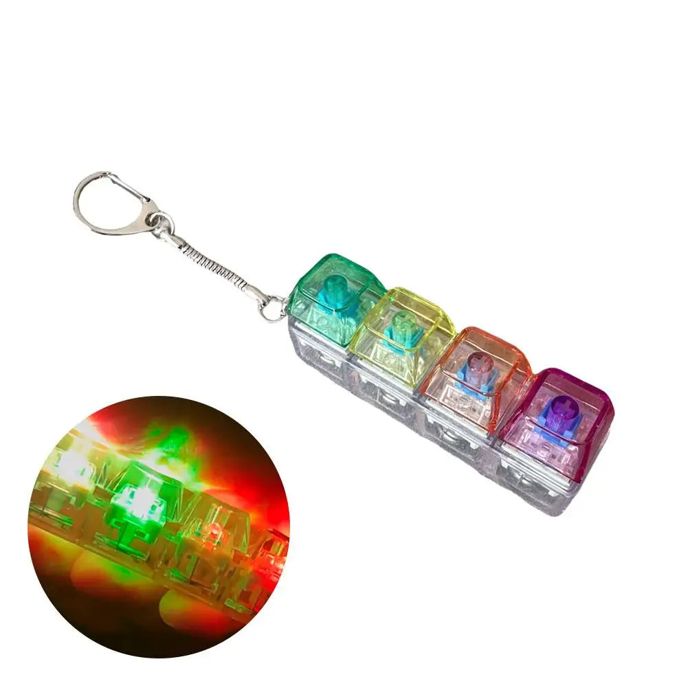 Keyboard Toy Keychain DIY Button Keycap Fidget Keychain Decompression Toys Mechanical Key Toy for Adult to Relief Pass Time Oasis Select F