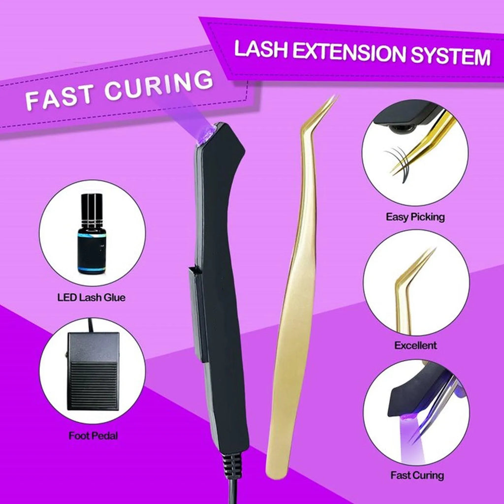 Eyelash Extension Lamp Lash Light with Foot Pedal 5W Fast Curing 395 to 400nm Safe Aluminum Alloy for Eyelash Extension Nail Art Oasis Select