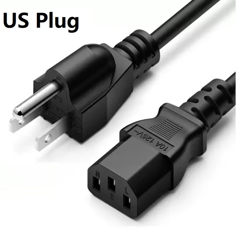 1.5m 3m PC Power Extension Cord 3-Prong EU US AU UK PLUG C13 AC Power Supply Cable Adapter Cord Charging Cable Line Wires Oasis Select 1.5m US Plug