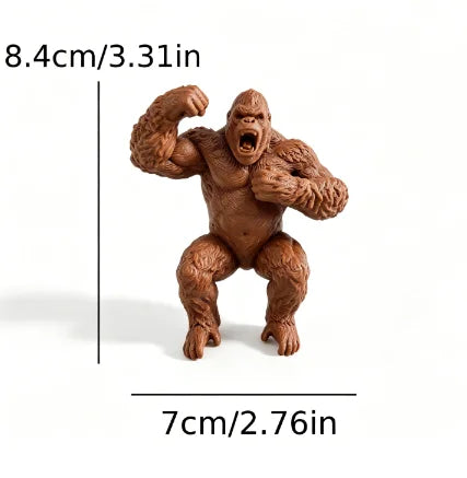 Creative Roar Gorilla Desk Monitor Topper Figurines Statues Ape Cool Desktop Ornaments for Computer Monitor Shelves Office Decor Oasis Select gorilla brown