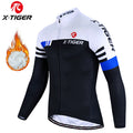 X-TIGER Winter Bike Jersey Men's Long Sleeve Thermal FleeceCycling Jersey with Pockets Road Bicycle Shirt Oasis Select XM-ZY-02302 L