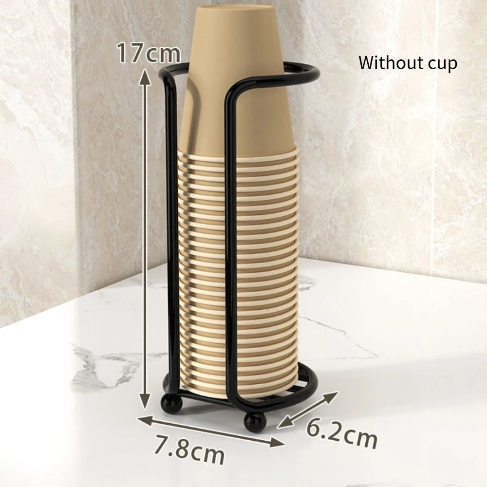 Multifunctional Kitchen Paper Cup Holder Plastic Cup Holder Cup Organizier Desktop Cup Storage Rack Large Capacity Oasis Select Single Grid Black