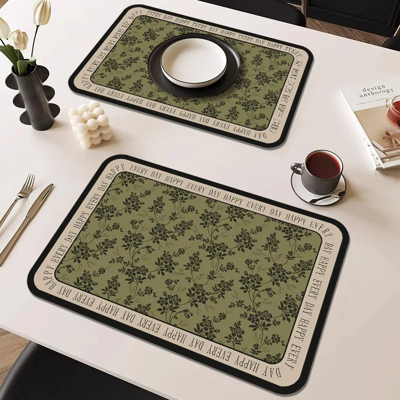 French Waterproof Leather Placemat Grease-proof Washless Placemat Dishes Scalder-proof Thermal Insulation Mat Western Placemat Oasis Select E2 30 x 50cm