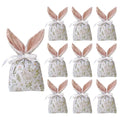 Easter Candy Bags 10Pcs Rabbit Ear Bags Carton Candy Cookie Bags for Easter Party Baking Snack Packing Supplies Favors Bags Oasis Select Green 10Pcs