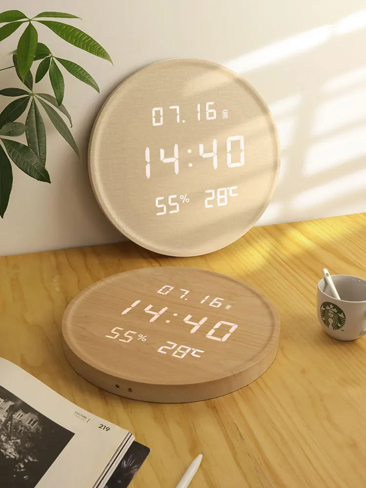 LED luminous electronic clocks living room home fashion creative Nordic light luxury simple wall clock Oasis Select