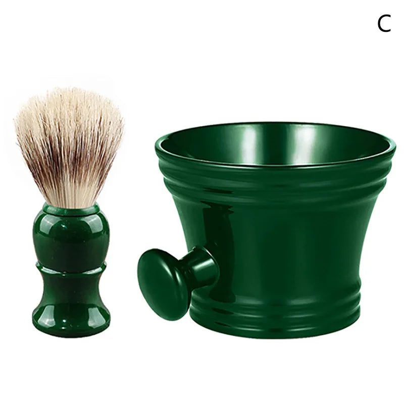 Plastic Shaving Brush Bowl Set Beard Care Soap Foam Mug Bowl With Handle Facial Bristle Hair Salon Barber Soap Foam Shave Men Oasis Select