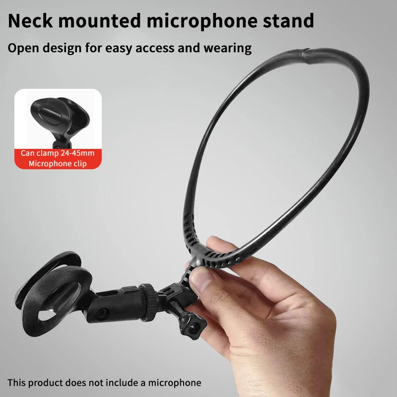 Neck-mounted Microphone Bracket Holder HandFree Neck Microphone Stand Adjustable Hands Free Brace Mic Holder Oasis Select A