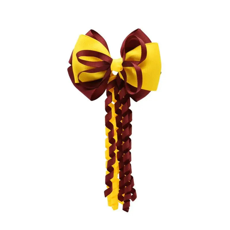 Festival Bow Hair Clips – Curly Ribbon Tassel Hairpins for Girls Hair Bow Clip Oasis Select A6