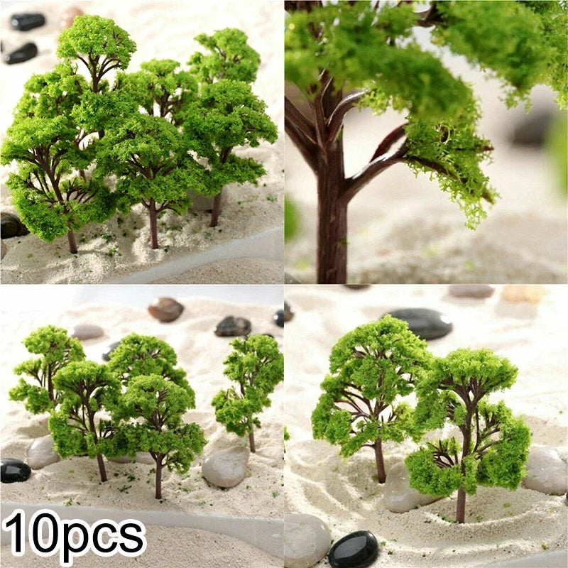 5/10 model trees 4-8CM railway scene dollhouse fairy garden scene building micro landscape mini landscape flower pot DIY Oasis Select
