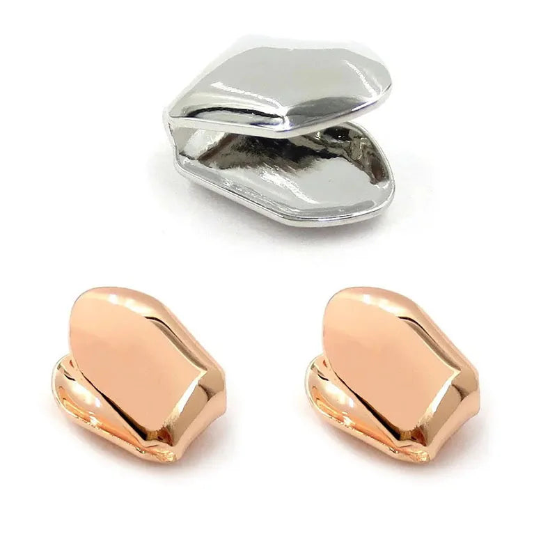 1/3/5Pcs 4 Colors Custom Fit Gold Plated HipHop Single Tooth Grillz Cap Top Bottom Dental Grill Teeth Caps Halloween Cosplay Oasis Select Mix-3pcs 4